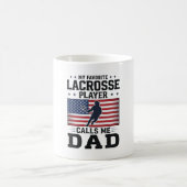 Mug Funny Lacrosse Dad American Flag Vintage Shirt Des (Centre)