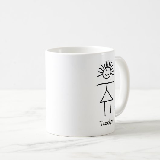 Mug Funny Lady Enseignante Femme Chalk Stick Figure (Devant droit)