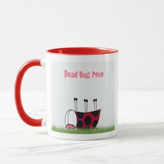 Mug Funny Ladybug Dead Bug Yoga Pose (Gauche)