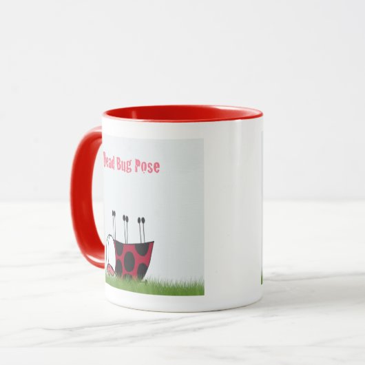 Mug Funny Ladybug Dead Bug Yoga Pose (Devant gauche)