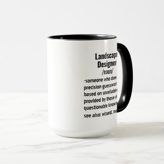 Mug Funny Landscape Designer cadeaux de définition (Devant droit)