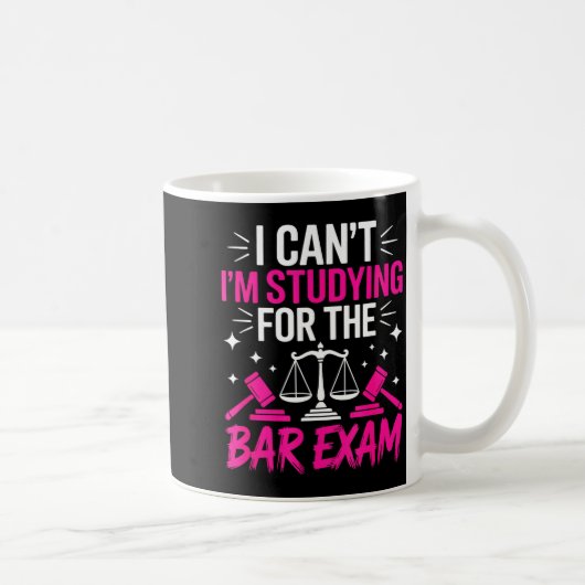 Mug Funny Law School Student Gift - Can't Studying For (Droite)