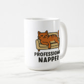 Mug Funny Lazy Cat T-Shirt – Professional Napper Carto (Devant droit)
