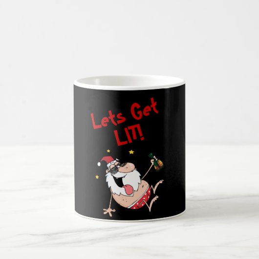 Mug Funny Lets Get LIT Drunk Père Noël Personnalisé No (Centre)