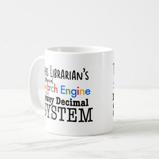 Mug Funny Librarian Dewey Decimal Search Engine System (Devant gauche)
