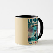 Mug Funny London Alien Abduction Retro Sci-Fi Poster (Devant droit)