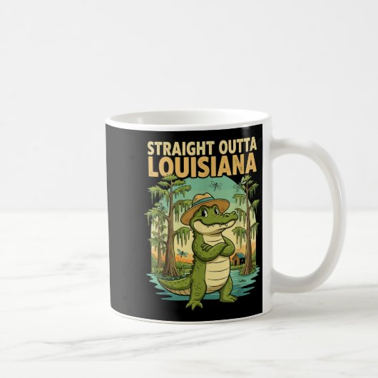 Mug Funny Louisiana Alligator Retro Wildlife Travel Ba (Droite)