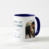 Mug Funny Love Quote Custom Photo and Names Blue (Devant droit)