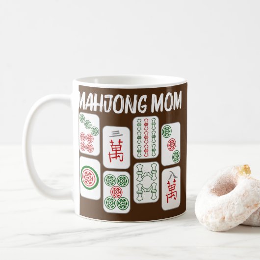 Mug Funny Mahjong Gift For Mom Mother Tile Game Lover (Avec donut)