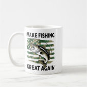 Mug Funny Make Fishing Great Again Camo B Fish America (Gauche)