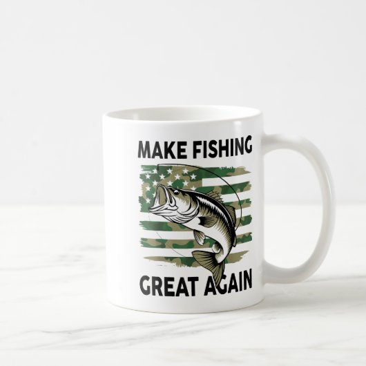 Mug Funny Make Fishing Great Again Camo B Fish America (Droite)