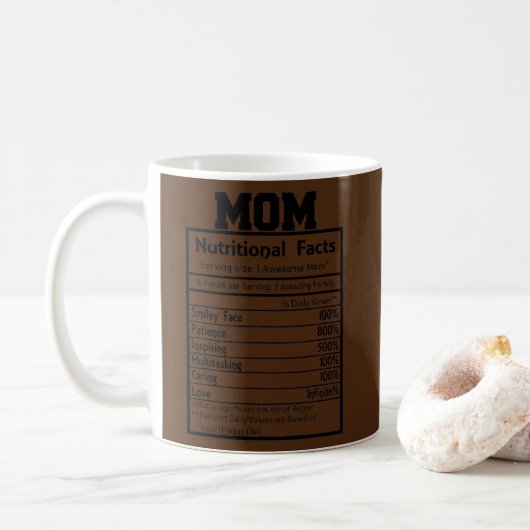 Mug Funny Maman Faits nutritionnels Extraordinaires st (Avec donut)