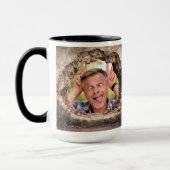 Mug Funny Man Peeking Through Hole Custom Photo (Gauche)