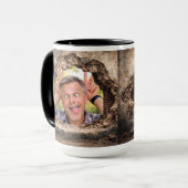 Mug Funny Man Peeking Through Hole Custom Photo (Devant gauche)