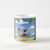 Mug Funny Man Relaxing in Beach Hammock (Centre)