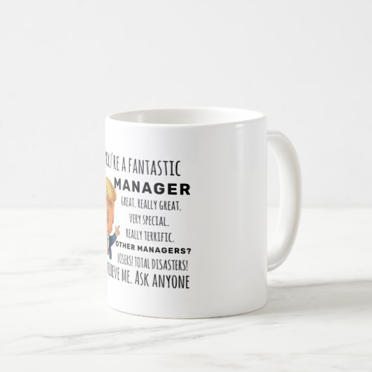Mug Funny Manager Anniversaire Meilleur cadeau (Devant droit)