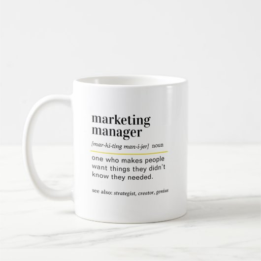 Mug Funny Marketing Manager Definition Gift (Gauche)
