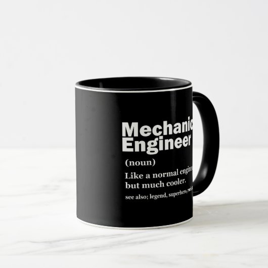 Mug Funny Mechanical Engineer Definition Engineering (Devant droit)