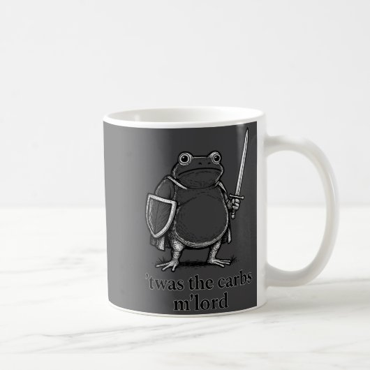 Mug Funny Medieval Frog Meme Carbs Knight M'lord Quote (Droite)