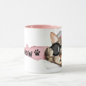 Mug Funny “Meow” Cat with Glasses Design (Centre)