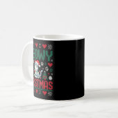 Mug Funny Meowy Christmas Ugly Xmas Cute Lights Cat Sa (Devant gauche)