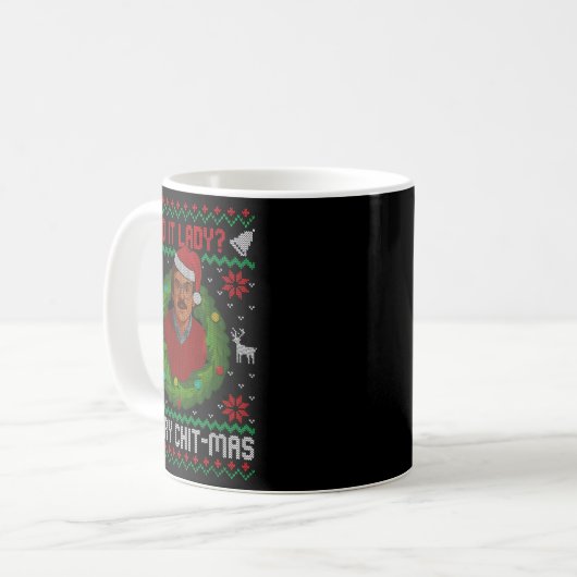 Mug Funny Merry Chit-mas Ugly Christmas Sweater (Devant gauche)