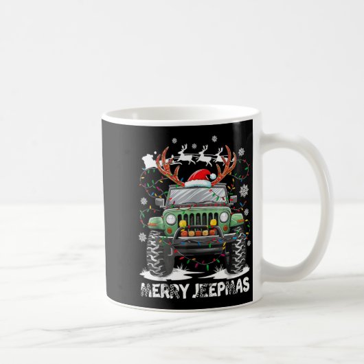 Mug Funny Merry Jeepmas Ugly Light Reindeer Christmas (Droite)