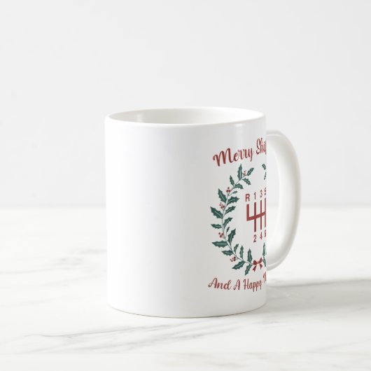 Mug Funny Merry Shiftmas And A Happy New Quote Mechani (Devant droit)