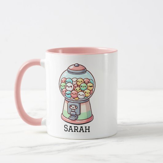 Mug Funny Mignonne machine à godeball, Nom d'enfant pe (Gauche)