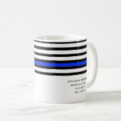 Mug FUNNY Mince Ligne Bleue US Drapeau Officier de pol (Devant droit)