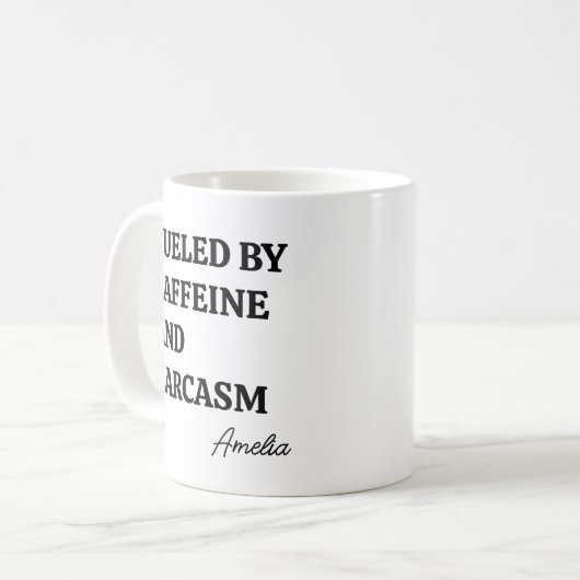 Mug Funny Minimalist Caffeine Sarcasm Personalized (Devant gauche)