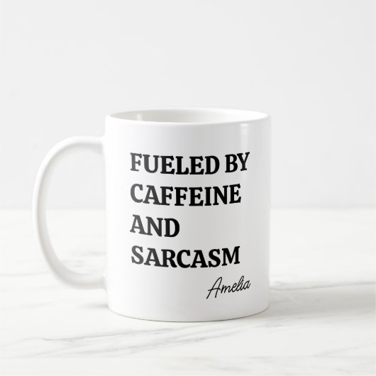 Mug Funny Minimalist Caffeine Sarcasm Personalized (Gauche)