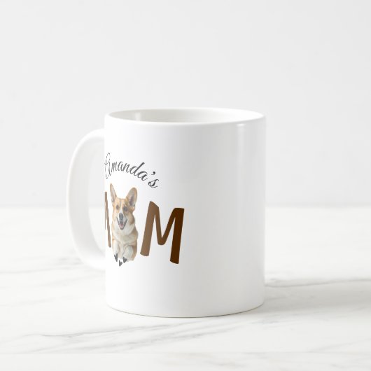 Mug Funny moderne mignon chiot Corgi maman chien (Devant gauche)