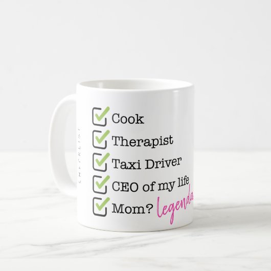 Mug Funny Mom Checklist (Devant gauche)