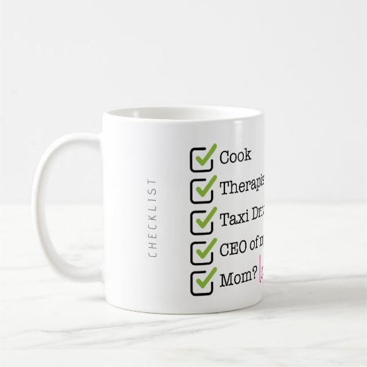 Mug Funny Mom Checklist (Gauche)