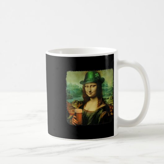 Mug Funny Mona Lisa St. Patricks Shamrock de la journé (Droite)