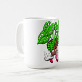 Mug Funny Monstera Plant Cartoon (Devant gauche)