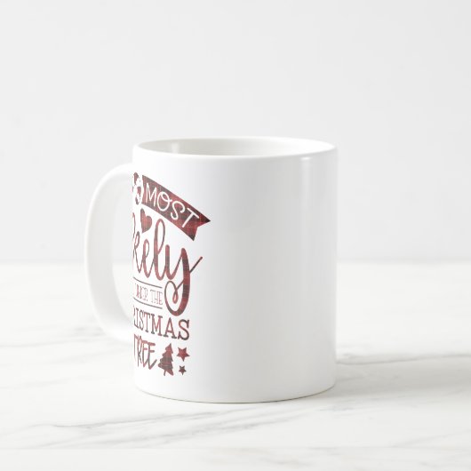 Mug Funny Most Likely To Peek Under Christmas Tree (Devant gauche)