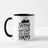 Mug Funny Mountain Randonnées excuses (Gauche)