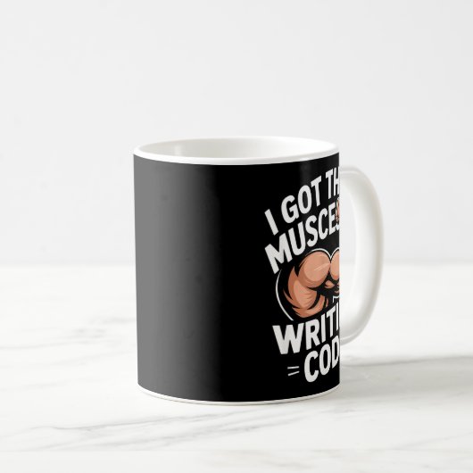Mug Funny muscles writing code saying programmer Funny (Devant droit)