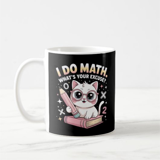 Mug Funny Nerdy Cat with Glasses – Math Teacher (Gauche)