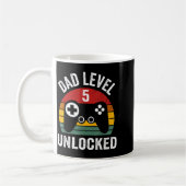 Mug Funny New Dad Shirt Dad Level 5 Unlocked For 5 Kid (Gauche)