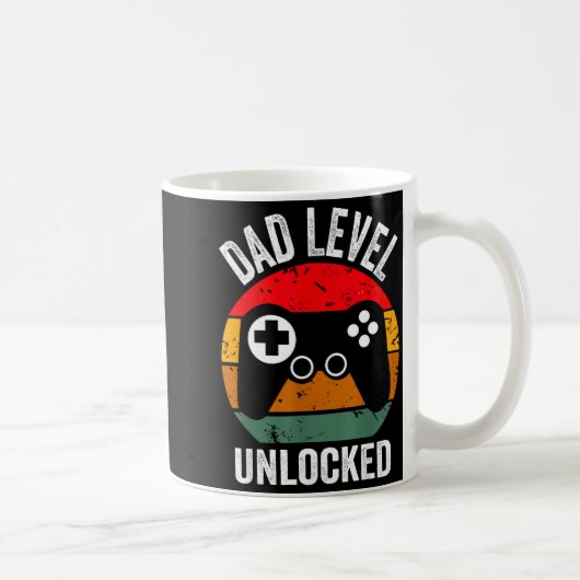 Mug Funny New Dad Shirt Dad Level Unlocked Tee Shirt G (Droite)