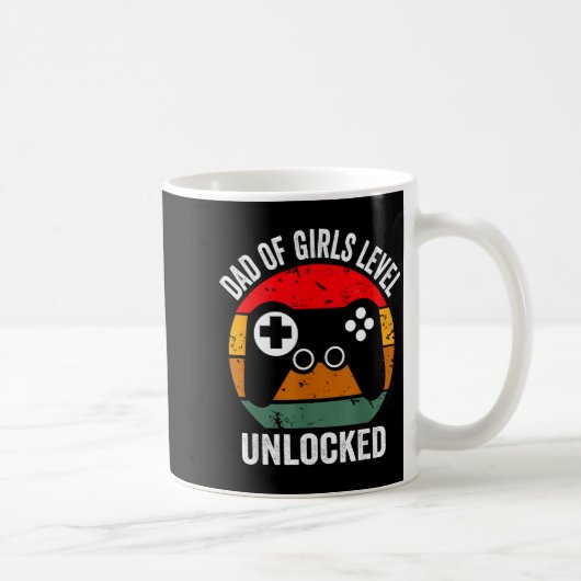 Mug Funny New Dad Shirt Dad Of Girls Level Unlocked Te (Droite)