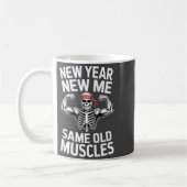 Mug Funny New Year Gym Skeleton Resolution Workout Hum (Gauche)