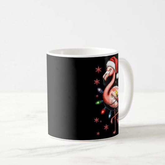 Mug Funny Nk Flamingo Christmas Tree Lights Xmas Snowf (Devant droit)