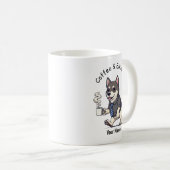 Mug Funny Norwegian Elkhound Dog Business Suit Coffee  (Devant droit)