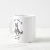 Mug Funny Norwegian Elkhound Dog Business Suit Coffee  (Devant gauche)