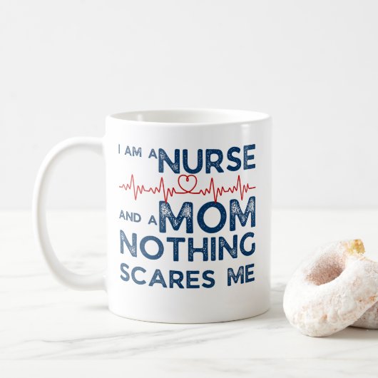 Mug Funny Nurse Mother je suis une infirmière et une m (Avec donut)
