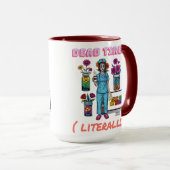 Mug Funny Nurse Zombie "Morte Tired Literally" Cadeau (Devant droit)